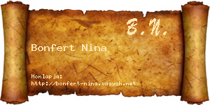 Bonfert Nina névjegykártya